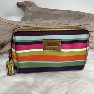 Coach Legacy Multicolor Striped Pouch/Makeup Bag